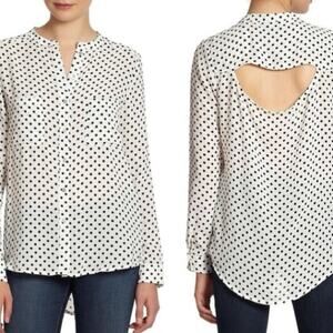 PJK PATTERSON J. KINCAID Blouse Polka Dot B&W XS